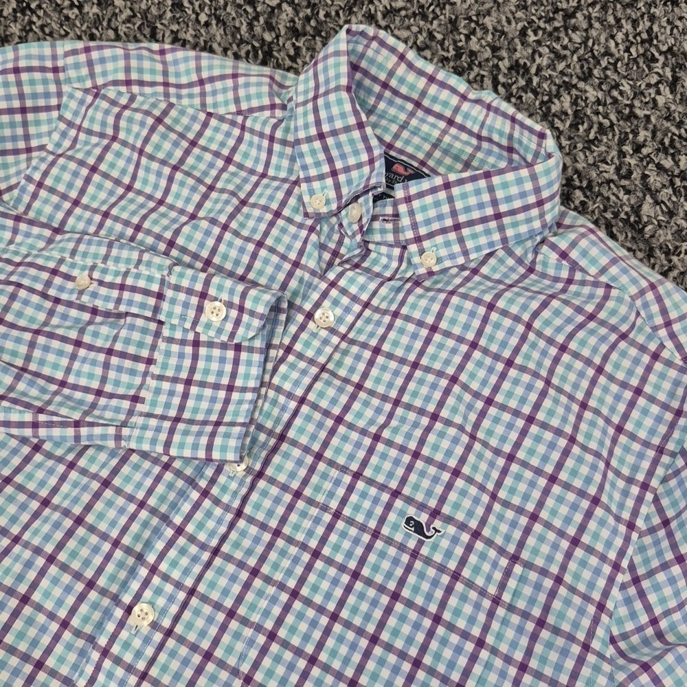 Vineyard Vines Mens Medium Long Sleeve Tucker Classic Fit Plaid Button Down